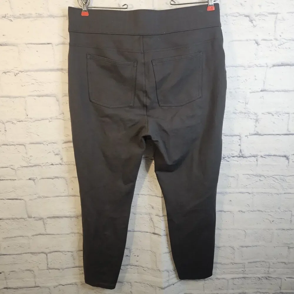 SPANX JEAN-ISH ANKLE Gray Pull On Shaping Stretch Denim Legging Jogging Sz 1X - Picture 3 of 6